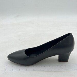 Milooey Black Women's Closed Pointed Toe Chunky Heel Pumps,Comfortable